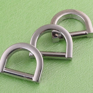 silver D Rings d circles Metal D-Rings 8 Pcs 1/2 inch D Loop For Handbags Dog Collar Making