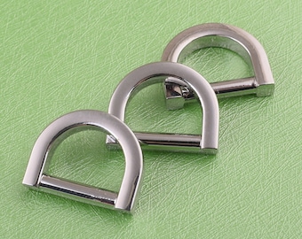 silver D Rings d circles Metal D-Rings 8 Pcs 1/2 inch D Loop For Handbags Dog Collar Making