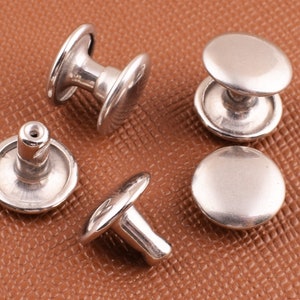 Silver rivets,9*8mm Silver double cap round rivets,100 Sets metal rivet studs,rapid rivets for purses/handbag/crafts leather working