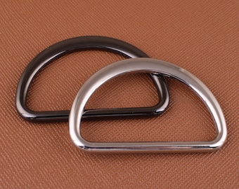 6 Pcs D-rings,1 1/2'' D Ring buckles,Silver/Black Metal connector d ring Non Welded D loop for Handbag Webbing Belt Dog Collar Hardware