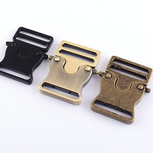 30mm Release Belt Buckle Metal Backpack Strap Adjuster,Black Bronze Slide Release Buckle For Dog Collar Strap Webbing Hardware