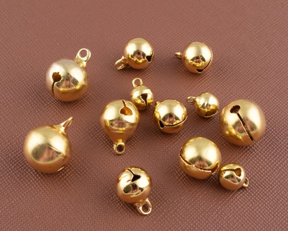 Small jingle bells *50 gold or silver plated metal antique bronze 6mm or  8mm