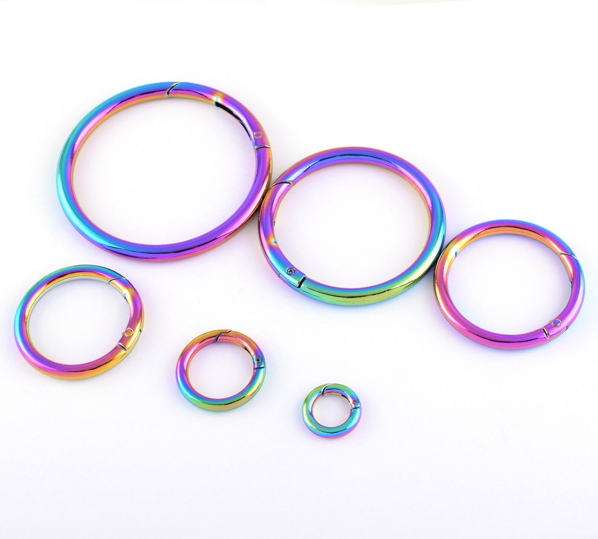 Rainbow Spring O Ring Push Snap Hookmetal Purse Strap Ring Etsy