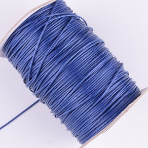 Korea wax cord,1mm Navy blue waxed polyester cord,Braided Thread Wax rope beading string Macrame Cord, Craft Supplies 20/50 yards