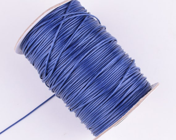 Korea Wax Cord,1mm Blue Waxed Polyester Cord,braided Thread Wax Rope  Macrame Cord Beading String Bracelets Necklace Jewelry Making 20 Yards 