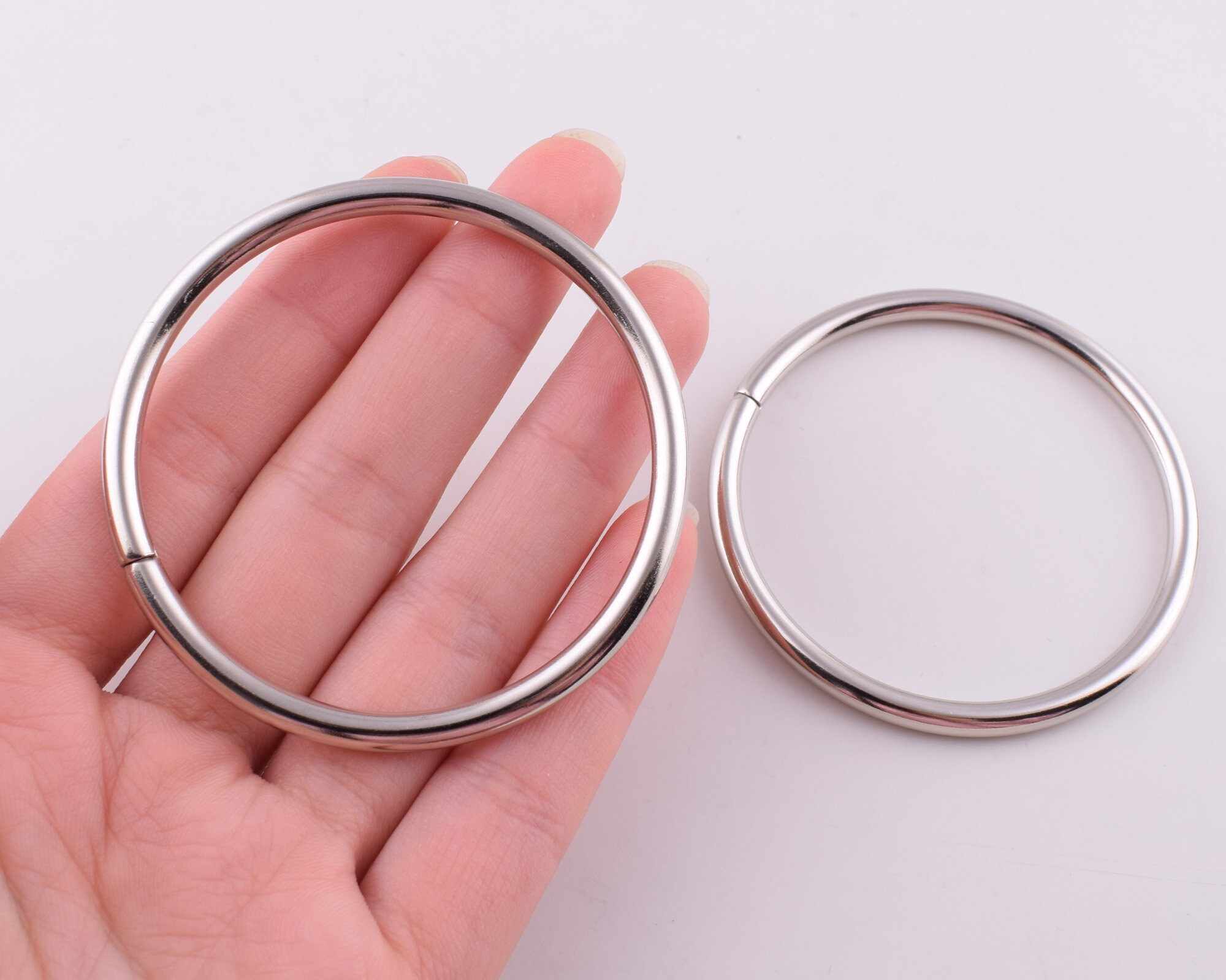 Metal O ringsLarge round strap ring52mm Silver loop rings Etsy