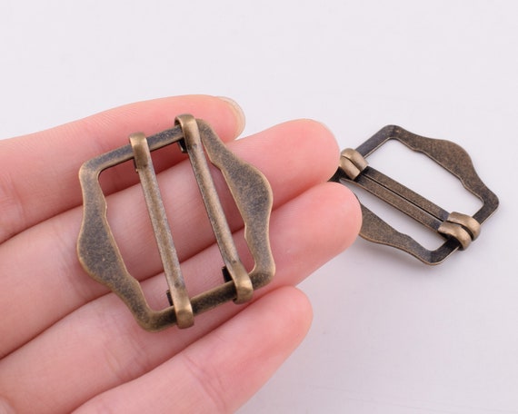 Bronze Strap Buckles,25mm Adjustable Double Bar Slide Belt Buckles