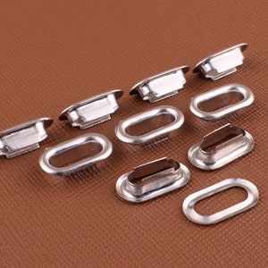 100 sets Oval Eyelet with washer 10*3(inner) mm Oval copper Grommets Eyelets  Metal eyelets For  Clothes Leather craft