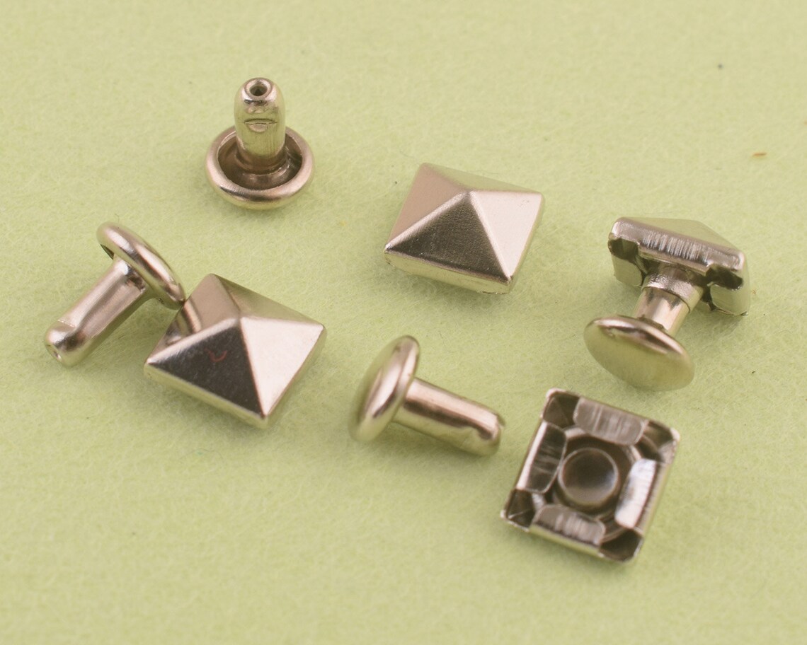 Silver Square Rivet Double Cap Rivets Purse Hardware Rivets for Leather ...