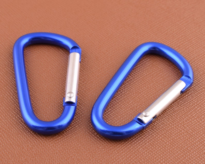 Blue Aluminum Carabiner Black Key Ring Carabiner Keyring Clip Etsy