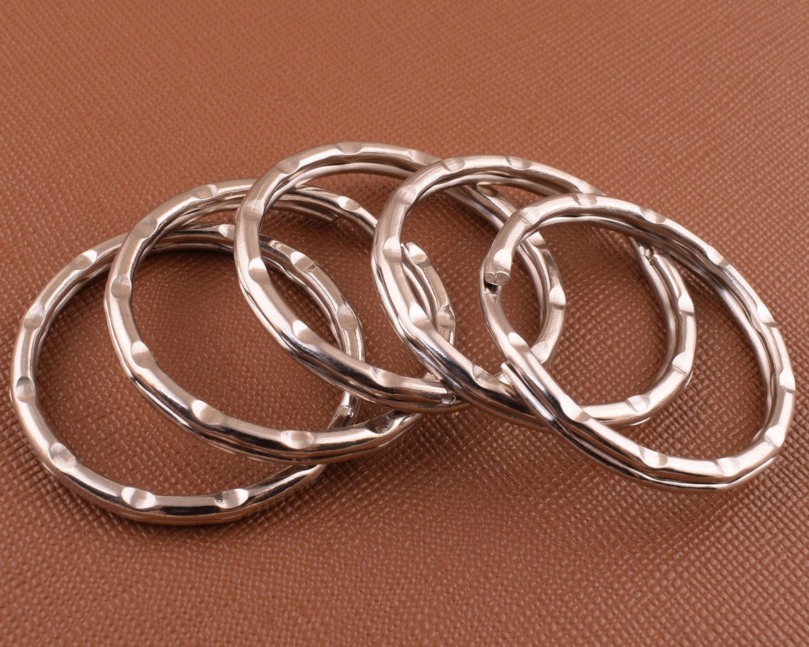 Large Round Key Ring28mm Keychain Rings Split Ring Silver Key Etsy