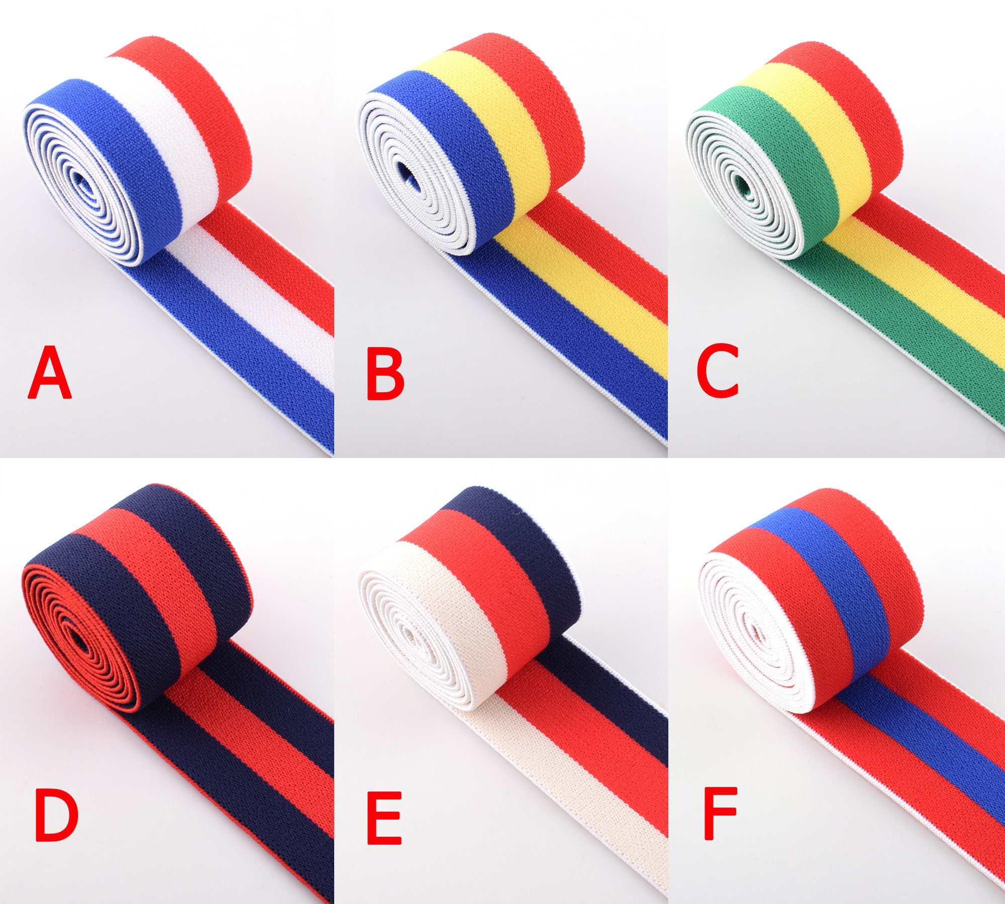 1 1/2'' Elastic Striped Webbing Elastic Stretch Band Ribbon,Soft Waistband Elastic Band 38mm Webbing Strap For Garment Accessories