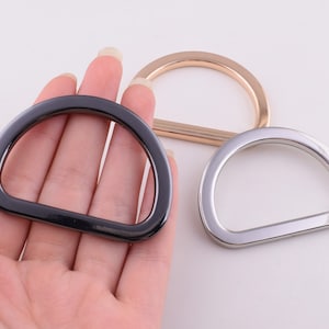 50mm Metal D rings,2&#39;&#39; flat strap D-rings,Silver/Light gold/Black large Non-welded handbag purse connector d loop buckle hardware 2 pcs