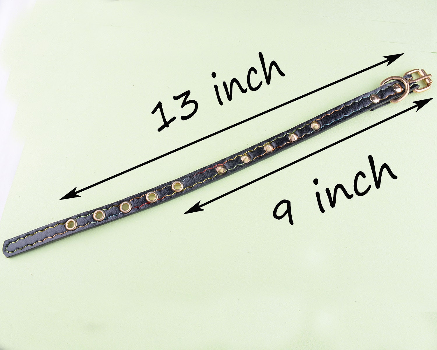 15 Inch Leather Dog Collar Small Dog Collar Metal Buckle Dog Etsy