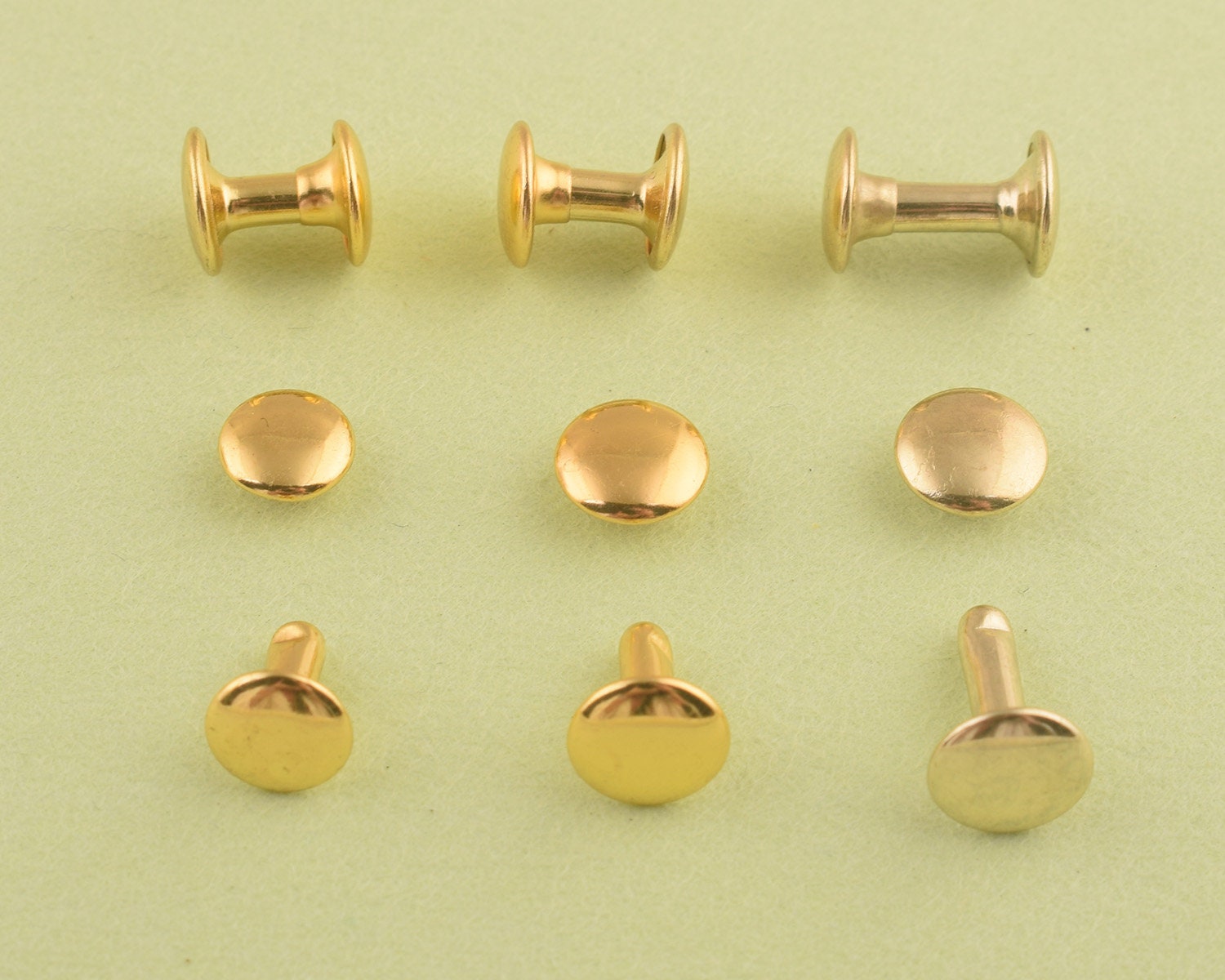 Round Rivet metal Double Cap Rivets gold rivets for leather Etsy