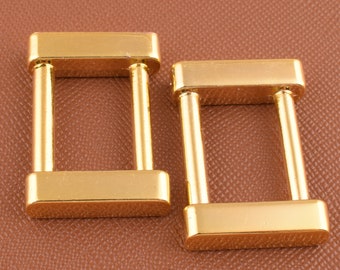 Rectangle Rings,6 Pcs 18mm Gold Square ring buckles,Square Ring Strap Buckle Connector,Leather craft Leather for bag/pet leash