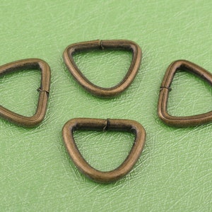 50 pcs 11mm dring small d-rings metal d loop Bronze d circle for handbag purse clothes making hardware suppies
