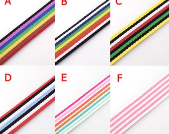 Striped Cotton Webbing 38mm Bag Strap Webbing,1 1/2'' Heavy Duty Webbing For Key Fobs Purse Strap Pet Collar Handbag Gift Sewing Supplies