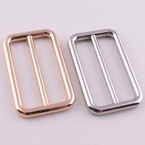 Slide strap buckles,30mm Rectangular center bar buckle,Light gold/silver adjuster connector slider for belt purse hardware supplies 12 pcs