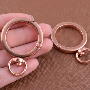 Spring Gate Round Ring 1 Inch Spring Gate Ring,26mm Rose Gold Round Flat Spring Ring With ...