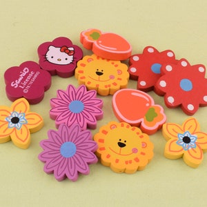 Flower Wooden toy set,Colorful Child Montessori toys,Natural wood Puzzle Cartoon Handcrafted toys for kids,Craft DIY Birthday Gift