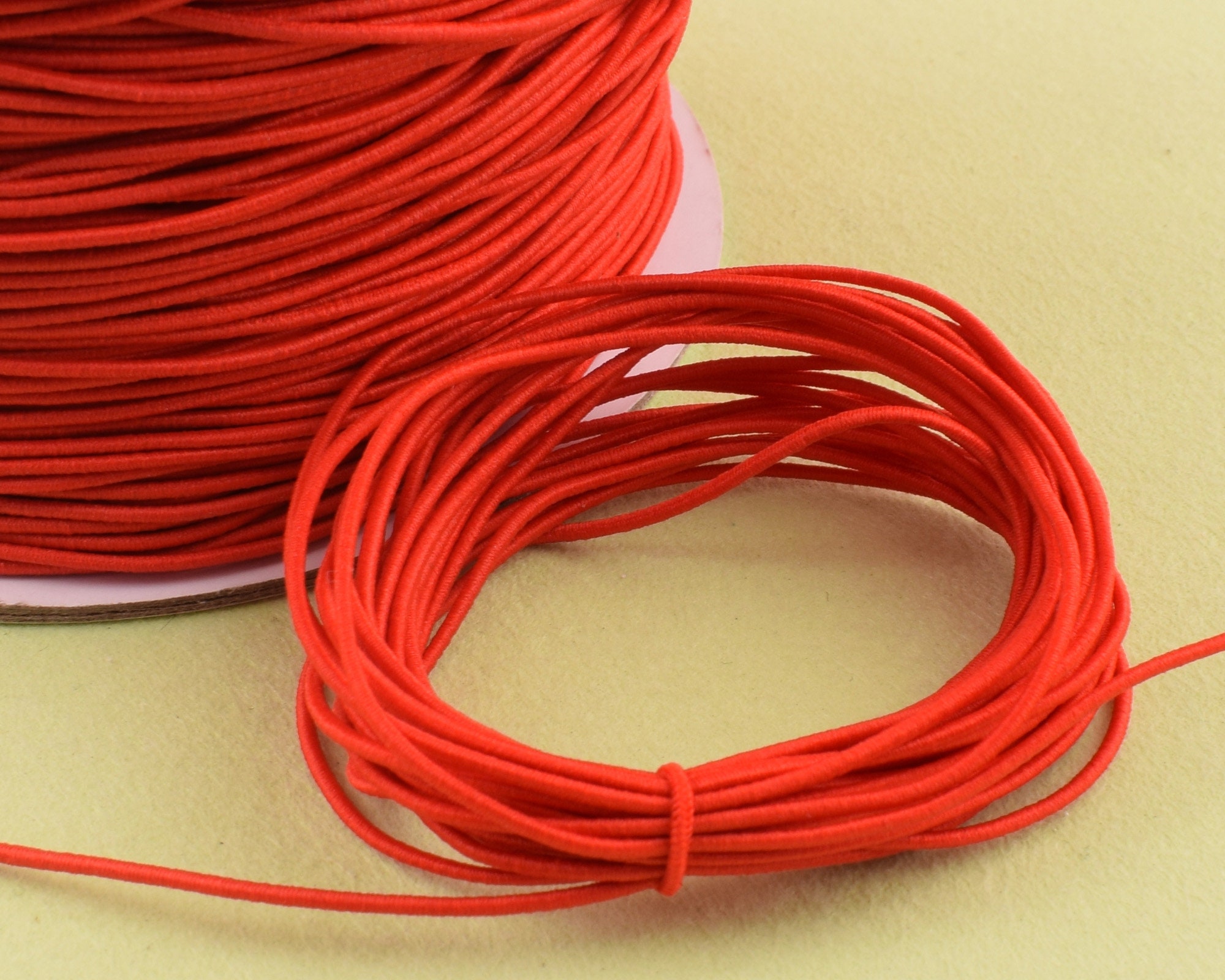 5 Meters 2.5mm Round Elastic Cord,red Stretch Cord, Stretch Elastic String,beading  Cord,dyi Masks, Jewellery,nylon Wrapped Rubber. 