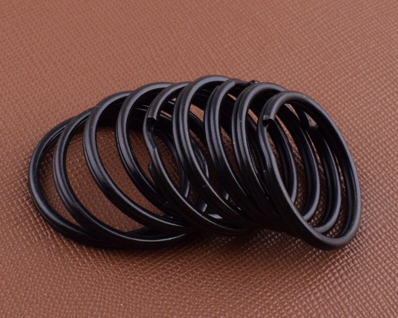 Round key rings,1/'/' Black Iron O rings Double Split Keychain Rings,Metal loop buckle for charmslanyard DIY making hardware 40 Pcs 25mm