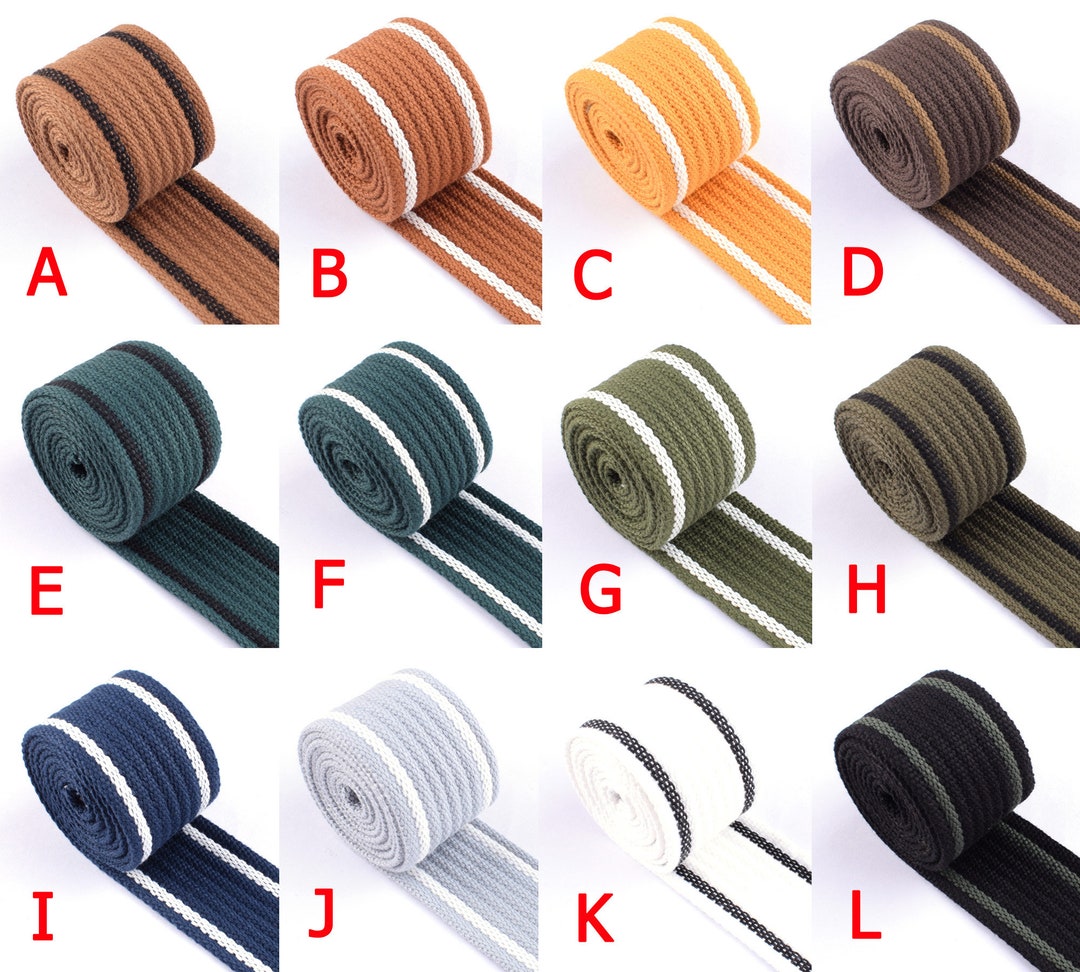 thumbnail image 2 of BENECREAT 39.37 Yards Polycotton Webbing Straps - 12 Colors, 1 Inch Wide For DIY Bags, Belts & Outdoor Projects 2 of 12