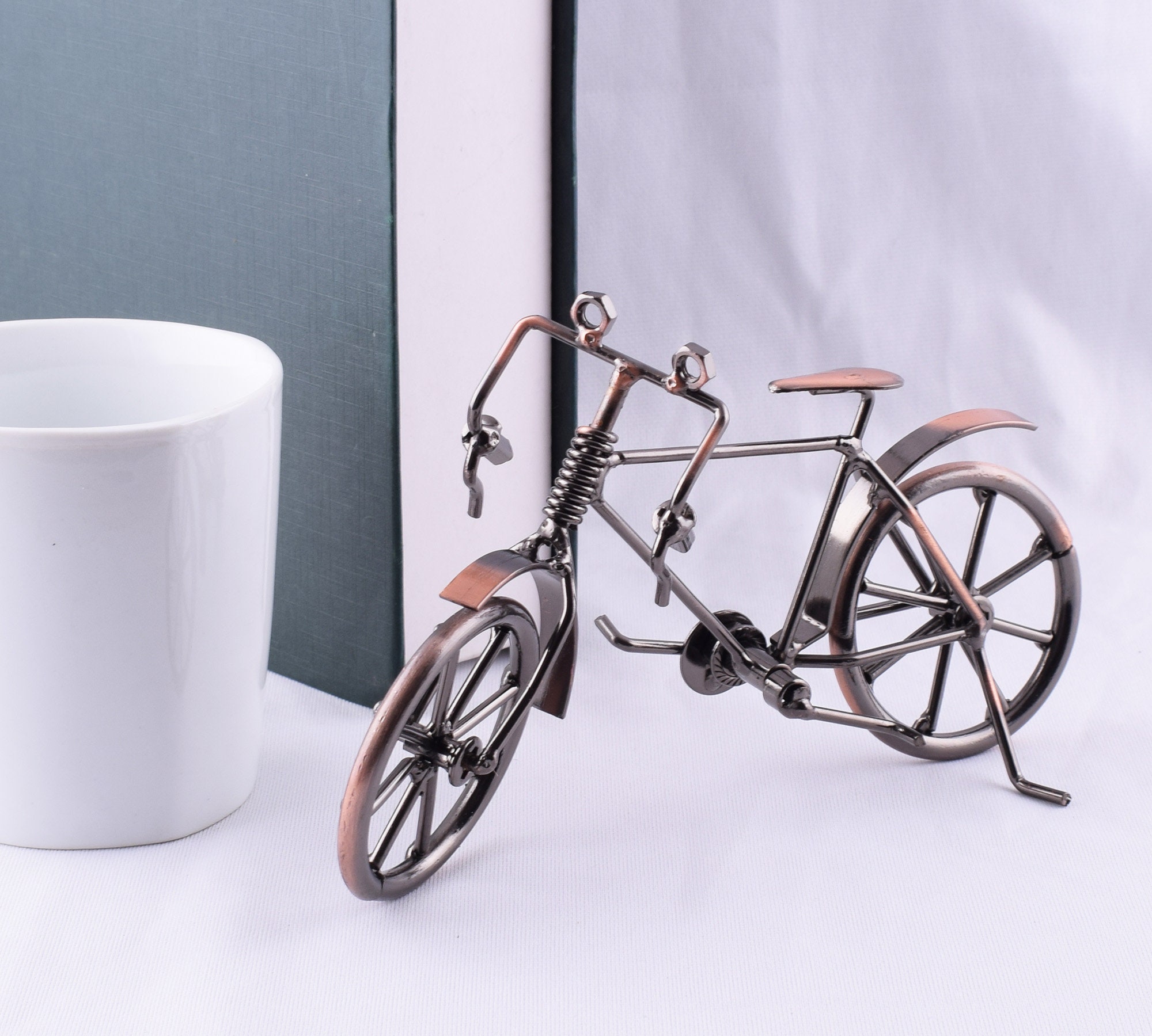 Vintage Metal Bike Modelcopper Bicycle Ornaments Desktop - Etsy