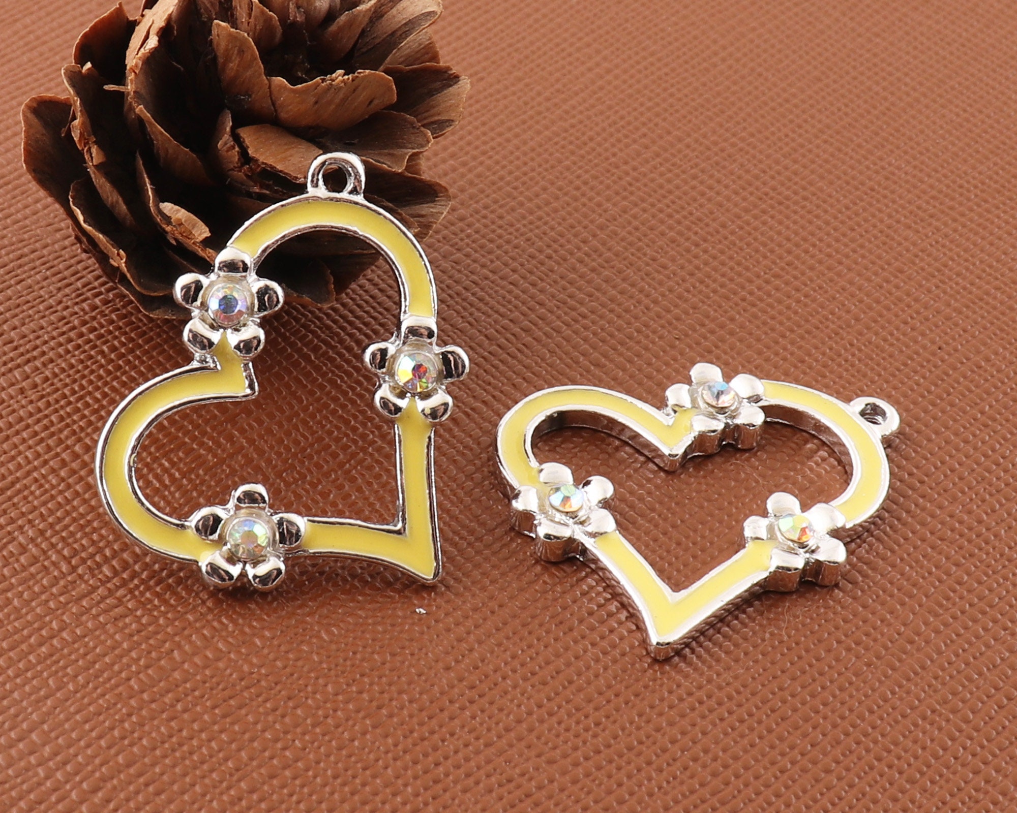 Heart Shaped Charms Pendantexquisite Charms Enamel Colorful Etsy