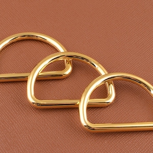 10 Pcs Gold d ring,32mm metal d-rings d loop rounding d ring d circle for Webbing Belt Purse Craft Making Hardware