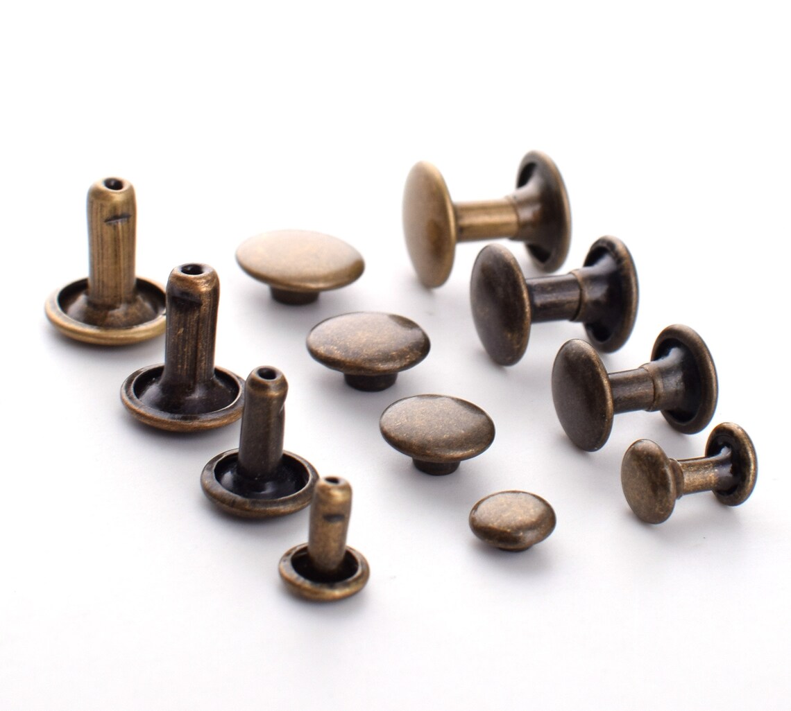Bronze Rivets Studs Double Cap Rivets Rapid Rivets Decorative Etsy