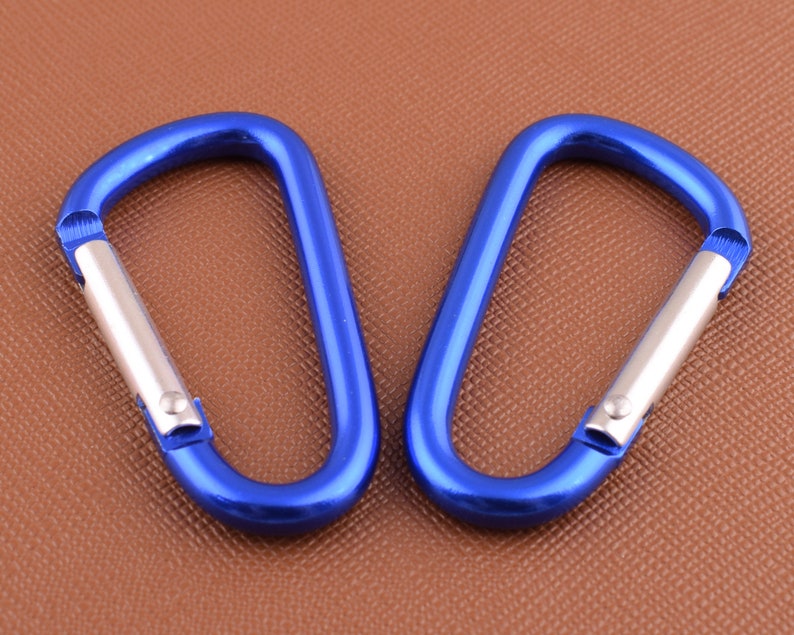 Blue Aluminum Carabiner Black Key Ring Carabiner Keyring Clip Etsy