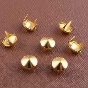 Nailheads Ohrstecker, Runde Kegel gold Krallen Nieten Nieten, 9mm Metall Messing Mode Spikes Ohrstecker für Leder Kleidung Schuhe Handwerk Hardware.100 Stück