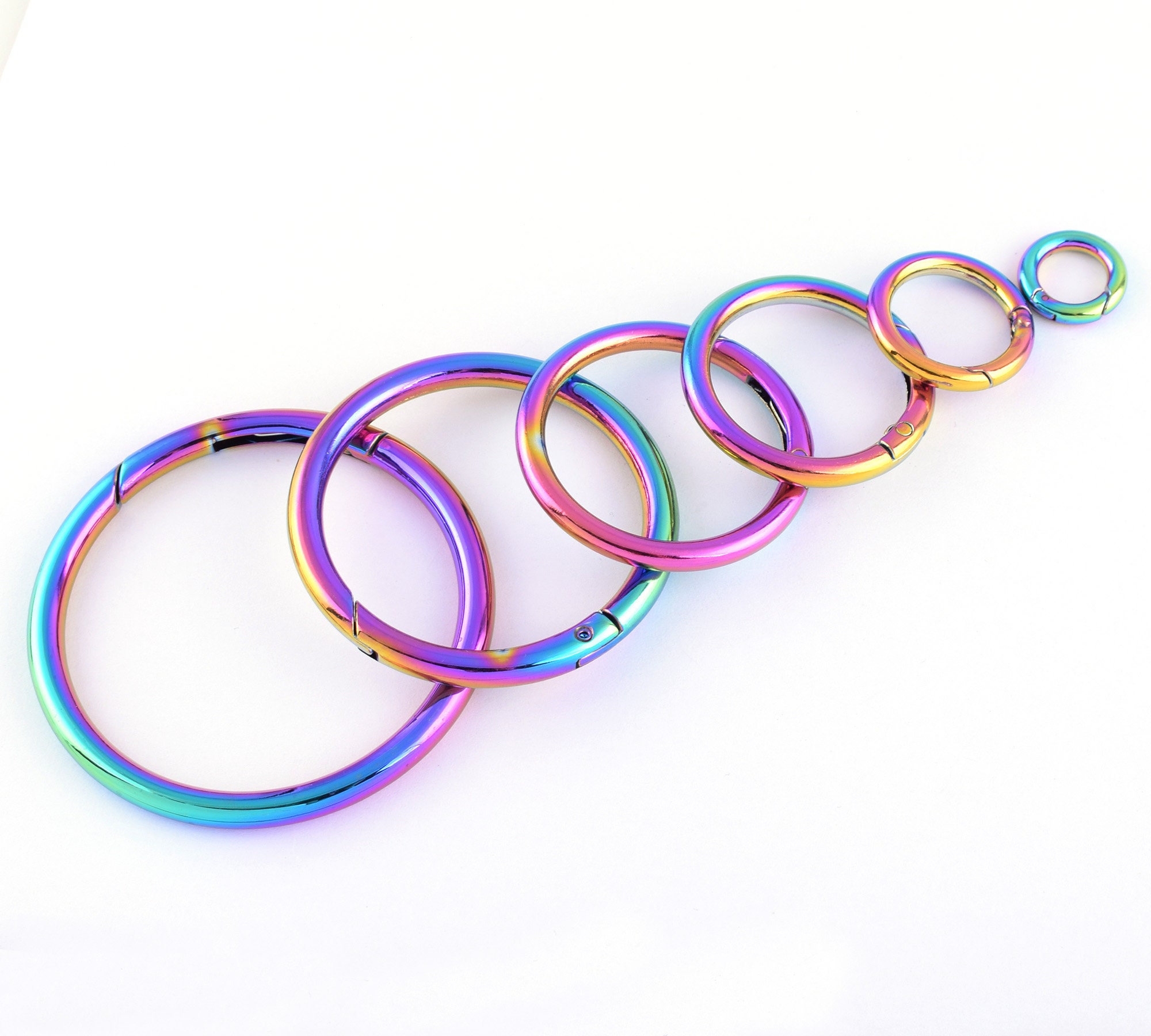 Rainbow Spring O Ring Push Snap Hookmetal Purse Strap Ring Etsy
