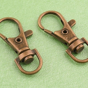swivel clasps 15 pcs 1/3 inch bronze Keychain metal Key Ring With  Lobster Clasps swivel snap hook