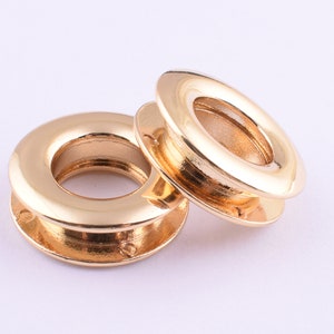 Large Eyelets,12mm Solid and durable Zinc Alloy Eyelets,1/2&quot; Light gold Eyelets,Metal Grommet Eyelet,Leather,Canvas,bag Making 10 sets