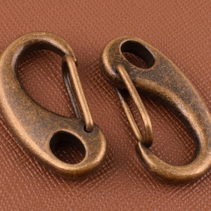 Bronze Spring clasps, 32mm Carabiner Hook,Push gate snap hook,Push Gate Lobster Clasps Hooks clips for lanyard/key ring  12 pcs