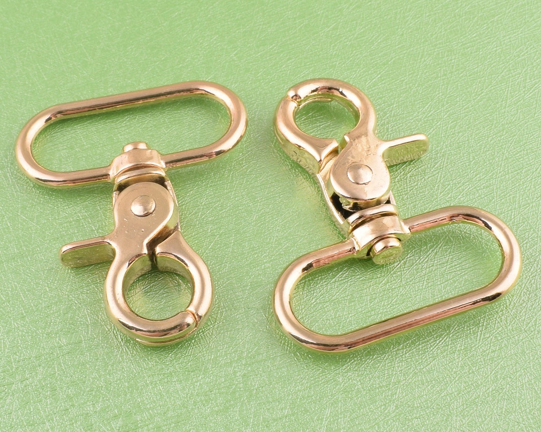 Gold Lobster Clasp Alloy Spring Hook Swivel Clasps for Handbag bing or Dog Leash,6 Pcs