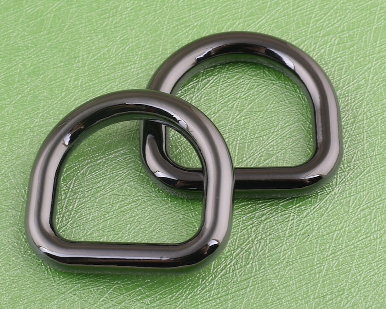 6 pcs 17mm d rings gun black d loop d circles metal d ring for belt handbags dog collar making