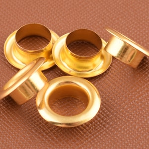 Gold Eyelet Grommets Copper Grommets Eyelets Metal eyelets 8 mm eyelets For Bead Cores Clothes Leather working