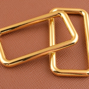 Anillos rectangulares, 35 mm oro cuadrado anillo hebillas, 6 piezas correa hebillas cuadradas, anillo rectángulo de metal para cinturón / cinta