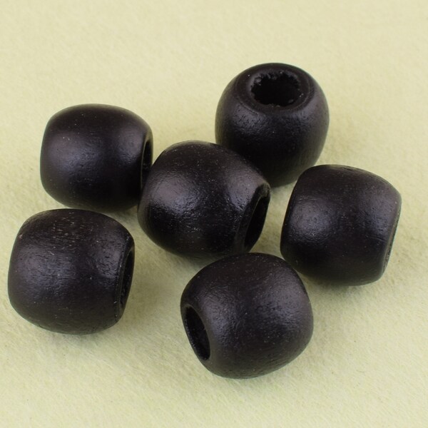 Wooden bead,11*12mm Black wood Beads,Round wood ball beads,Large Hole DIY Craft Wooden Bead,Wood Spacer Beads For Jewelry DIY Making