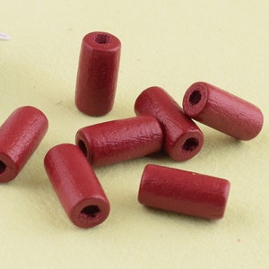 Red tube wood beads,6*12 mm Spacer wood beads,Vintage Natural Craft wooden bead for lanyard/curtain DIY jewelry necklace pendant