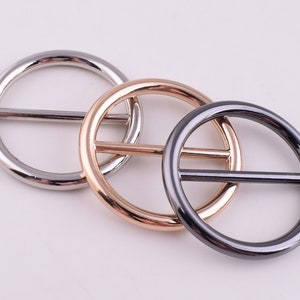 Slider strap buckles,1 1/4&#39;&#39;(31mm) Metal Round Center Bar Connector buckles,Silver/Light gold/gun black slider for Purse belt hardware 6 pcs