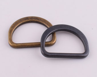 1 Inch D-rings,25mm Bronze/Gunmetal metal flat d rings d loop d circles for purse/clothing/leather hardware,Non welded seamless 10 pcs