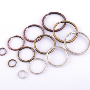 Metal Split Ring Round Key Rings Keychain Rings Clasp,Silver Double Split Rings For Dog Tag Lanyard Key Fob Zipper Pull Supply 10-30mm