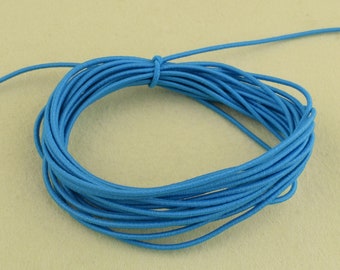 1mm Blue Elastic cord,Round Elastic Draw cord rope,Jewelry Beading String Nylon/polyester Rubber Stretch String hair tie making 25 Yards