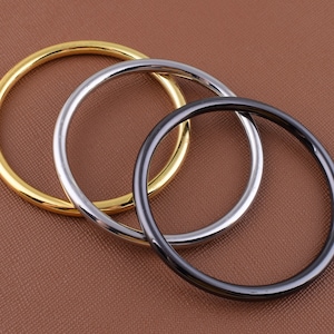 50mm O-rings,2 inch Large Round Ring buckles,Gold/Silver/Black Non welded alloy metal strap O rings for purse strap embellish macrame--4 pcs