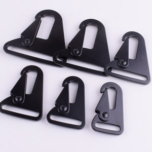 Fibbie a molla, cinghie a triangolo nero Fibbie 20/25/30/35/45/50mm, ganci Olecranon chiusura keychian per borsa a tracolla che fa 4 pezzi